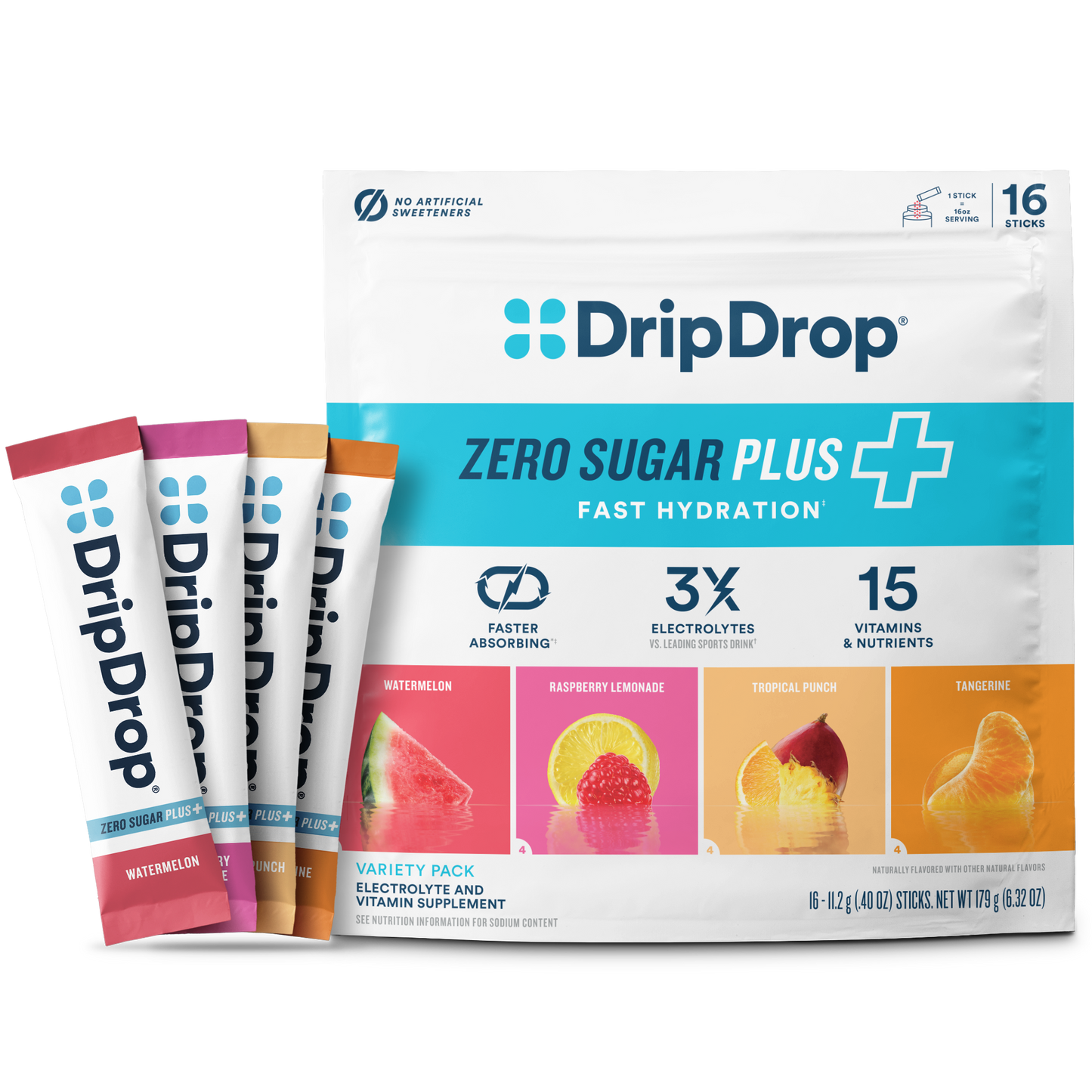 dripdrop-zero-sugar-plus-watermelon-tangerine-tropical-punch-raspberry-lemonade-16-oz-sticks-16-count-b9 Pouch_16ct_Front16ozSticks_VSPlus_Variety_A.png