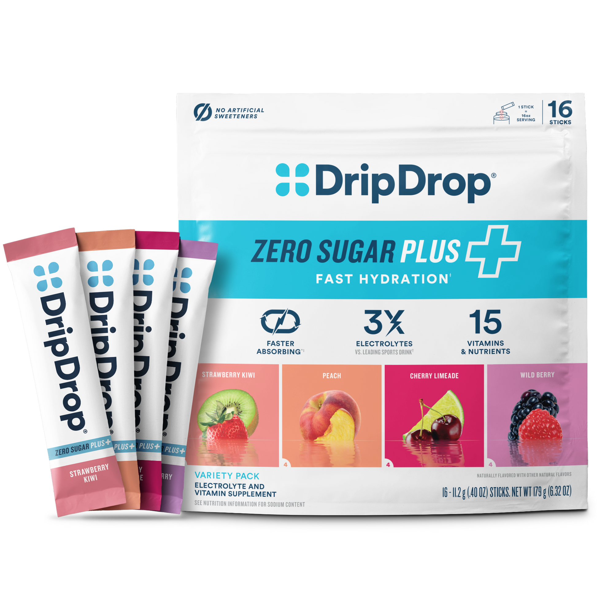 dripdrop-zero-sugar-plus-strawberry-kiwi-peach-cherry-limeade-wild-berry-16-oz-sticks-16-count-y5 Pouch_16ct_Front16ozSticks_VSPlus_Variety_B.png